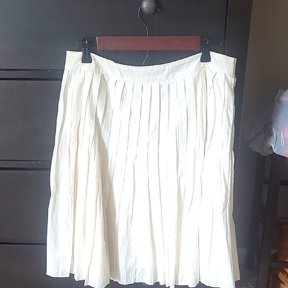 Talbots Cream A-Line Pleated Skirt for Cocktail